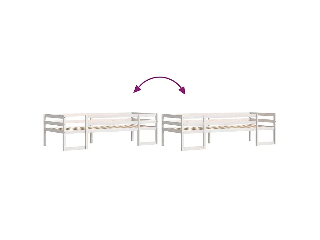 Cadre de lit pour enfants sans matelas 75x190 cm pin massif