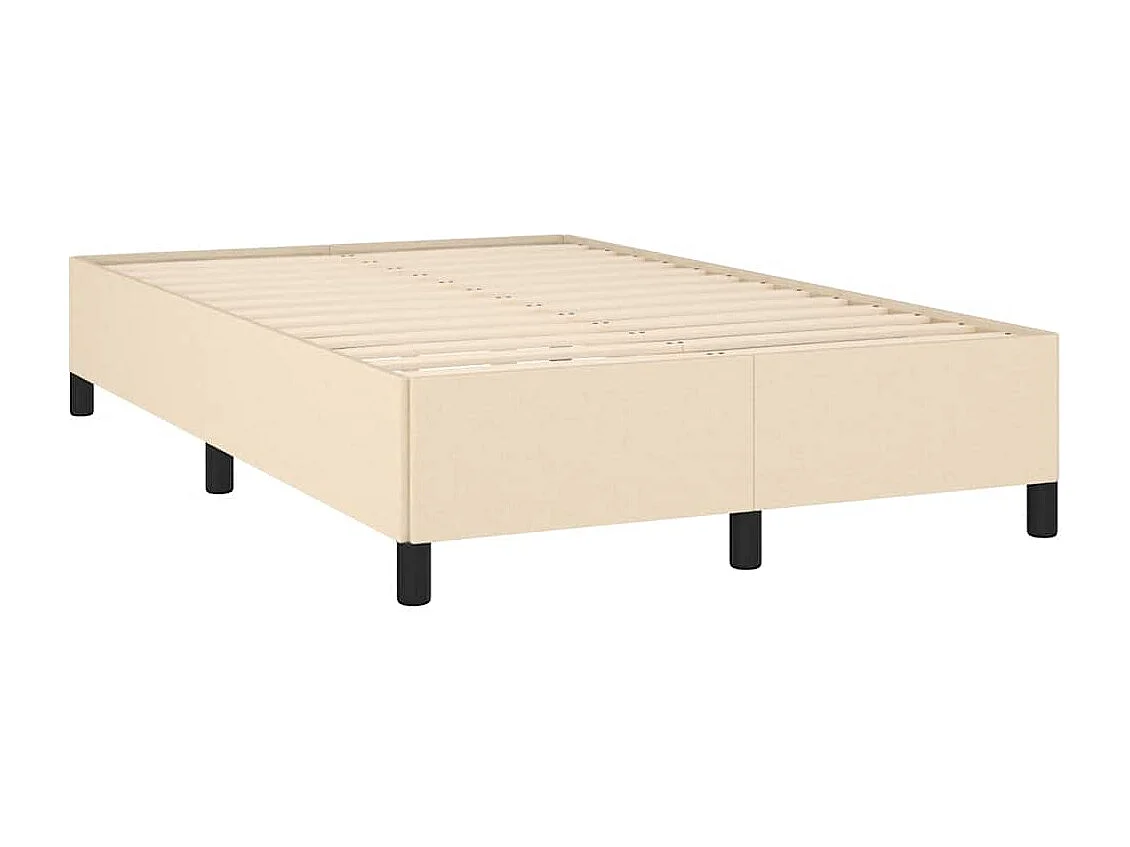 Sommier à lattes de lit matelas et LED crème 120x190 cm tissu