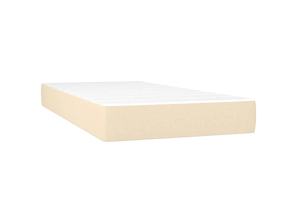 Sommier à lattes de lit matelas et LED crème 120x190 cm tissu