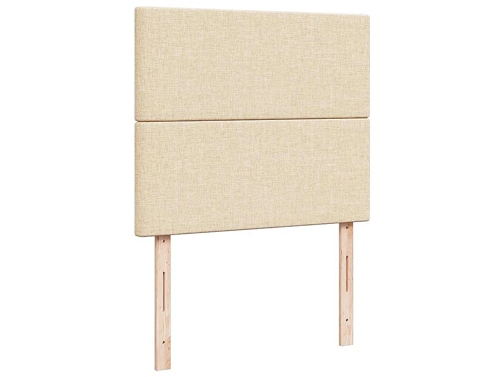 Sommier à lattes de lit matelas et LED crème 120x190 cm tissu