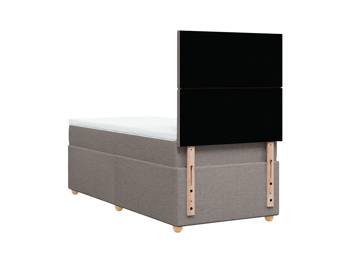 Sommier à lattes de lit avec matelas Taupe 100x200 cm Tissu