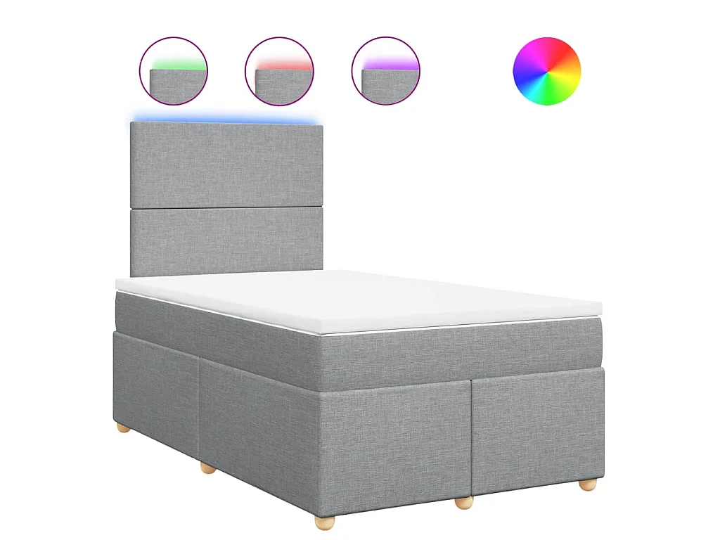 Boxspringbett mit Matratze Hellgrau 120x200 cm Stoff
