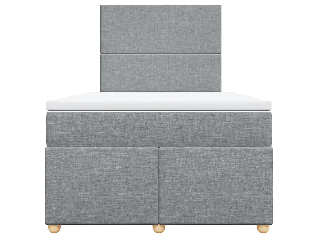 Boxspringbett mit Matratze Hellgrau 120x200 cm Stoff