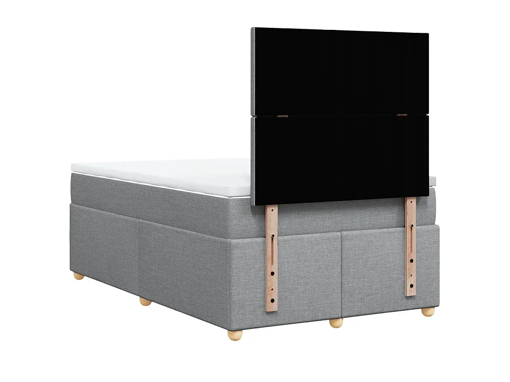 Boxspringbett mit Matratze Hellgrau 120x200 cm Stoff