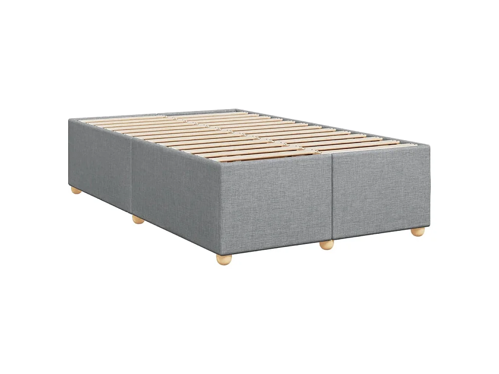 Boxspringbett mit Matratze Hellgrau 120x200 cm Stoff