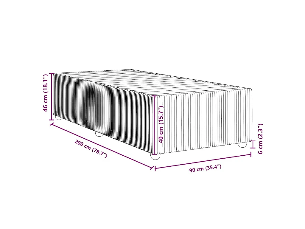 Bettgestell Rosa 90x200 cm Samt
