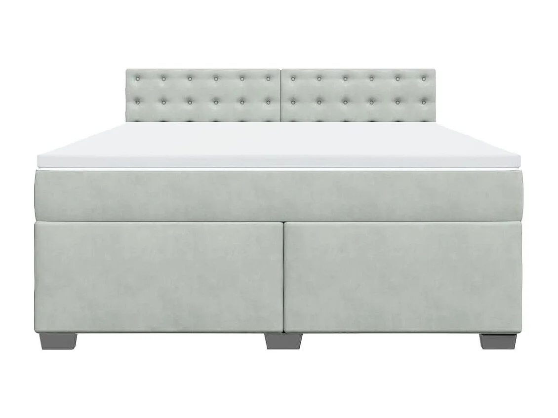 Sommier à lattes de lit et matelas Gris clair 180x200cm Velours