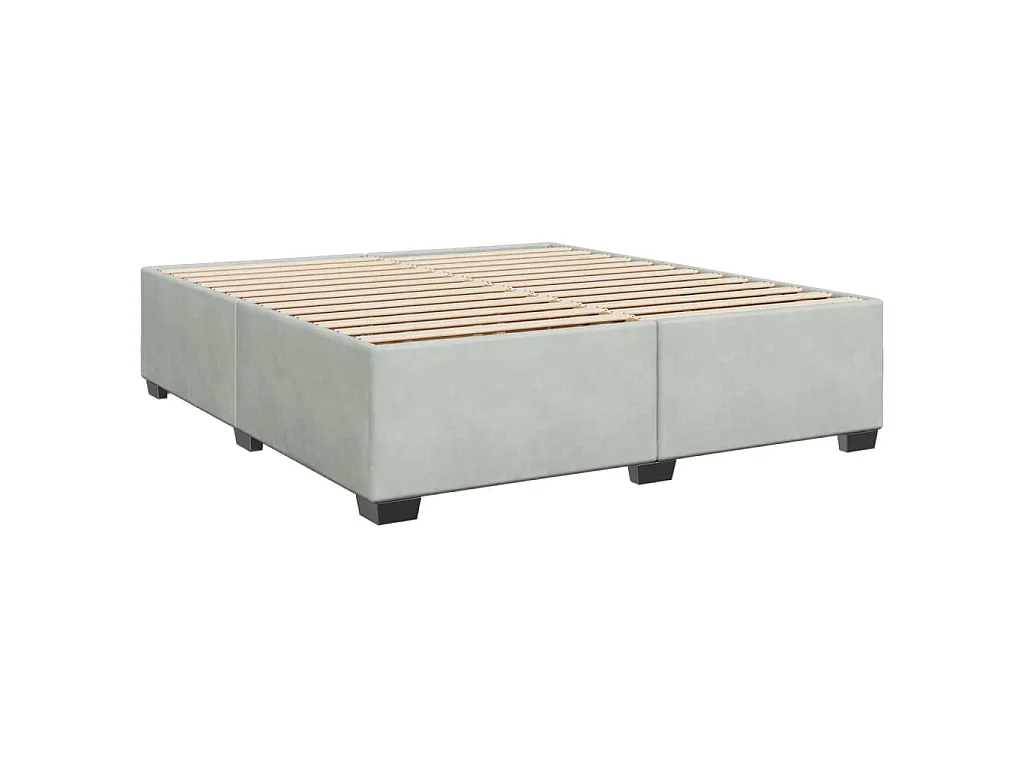Cama com molas/colchão 180x200 cm veludo cinzento-claro