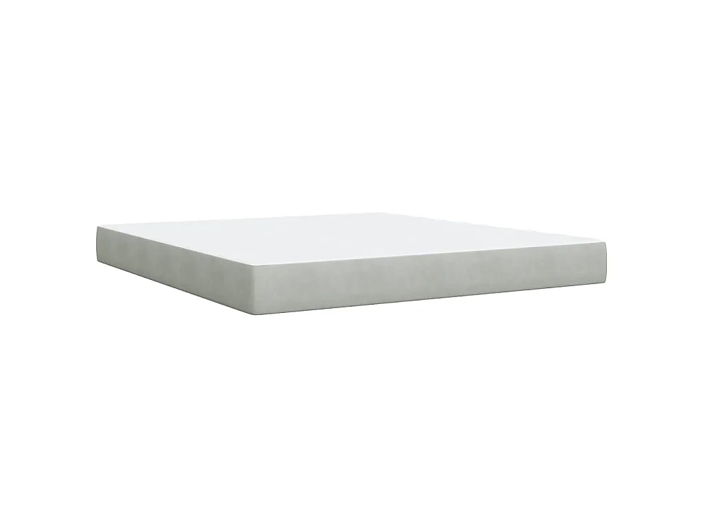 Boxspring met matras fluweel lichtgrijs 180x200 cm