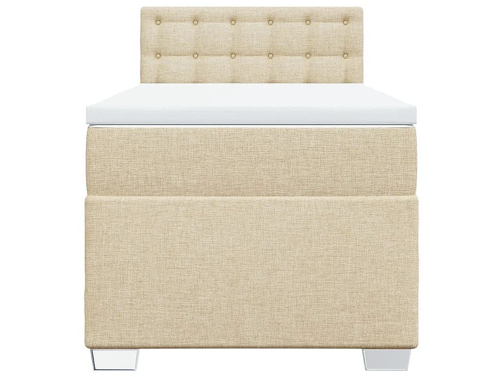 Boxspringbett mit Matratze Creme 90x190 cm Stoff