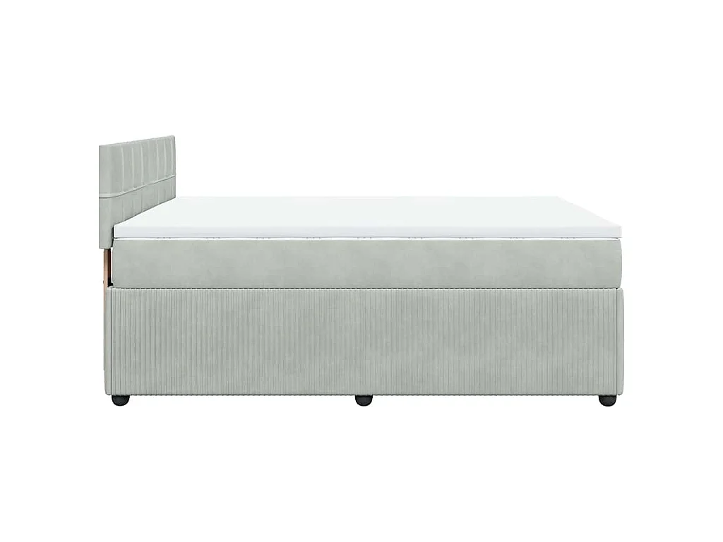 Sommier à lattes de lit et matelas Gris clair 140x200cm Velours