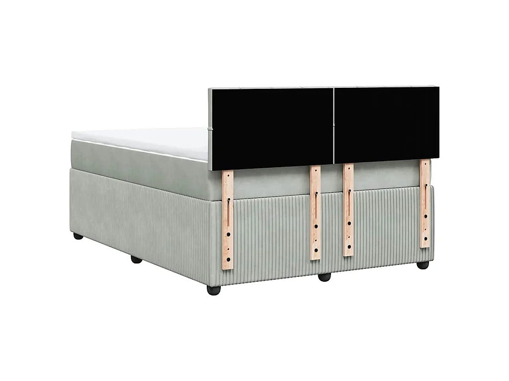 Sommier à lattes de lit et matelas Gris clair 140x200cm Velours