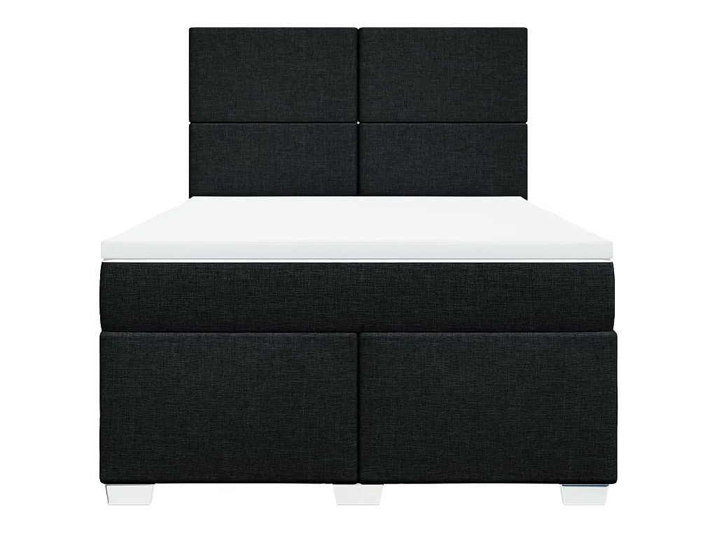 Giroletto a Molle con Materasso Nero 160x200 cm in Tessuto