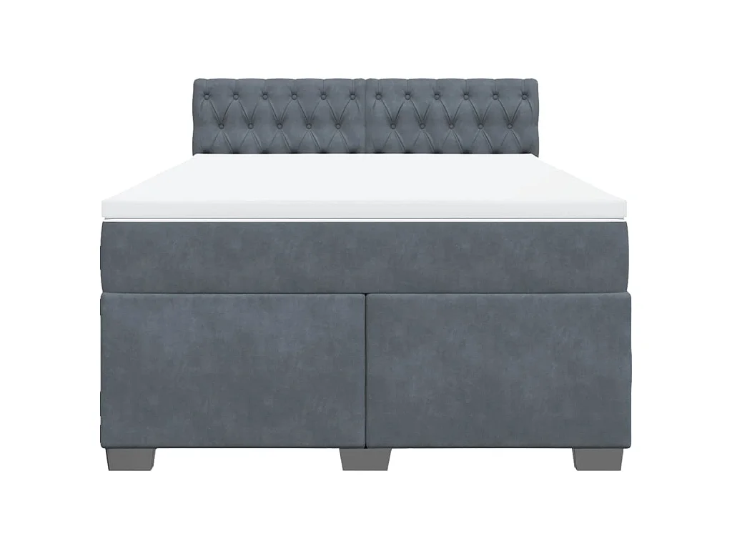 Boxspring met matras fluweel donkergrijs 160x200 cm