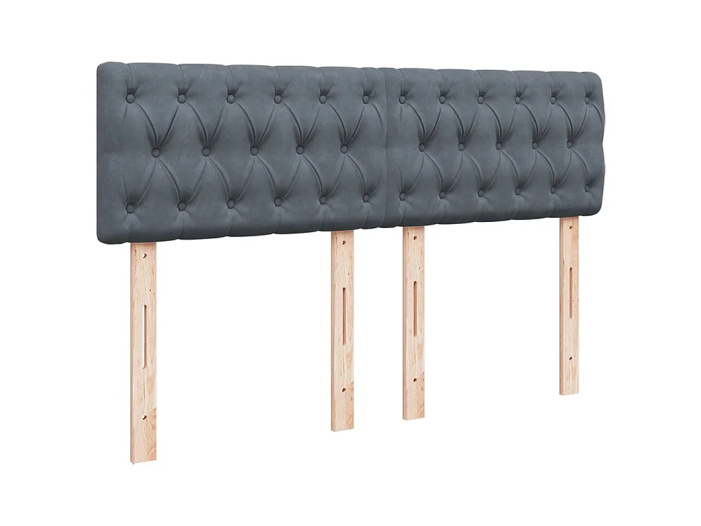 Boxspring met matras fluweel donkergrijs 160x200 cm