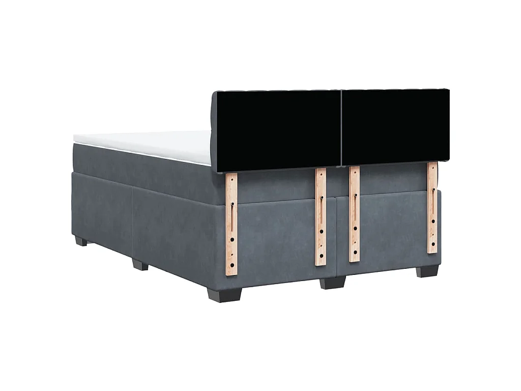 Boxspring met matras fluweel donkergrijs 160x200 cm