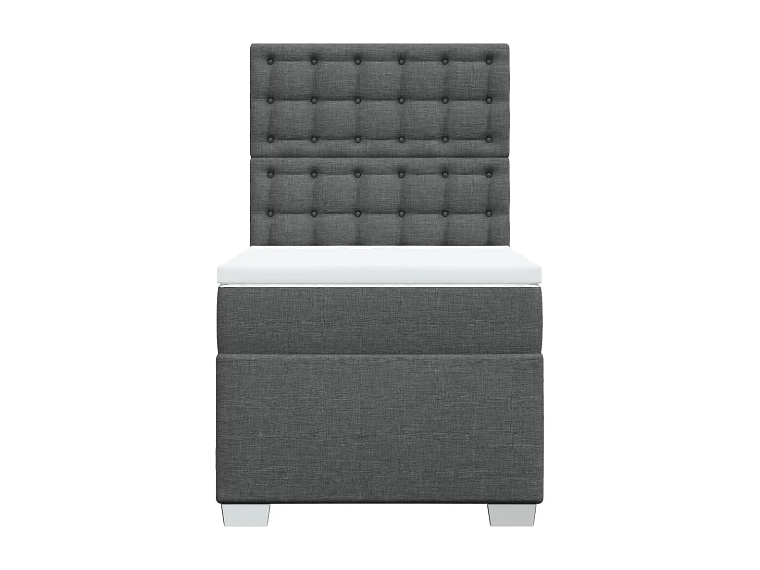 Boxspring met matras stof donkergrijs 100x200 cm
