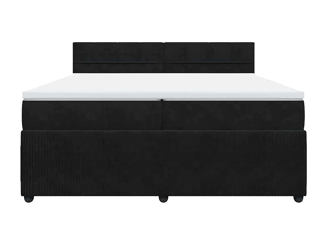 Cama box spring con colchón terciopelo negro 200x200 cm