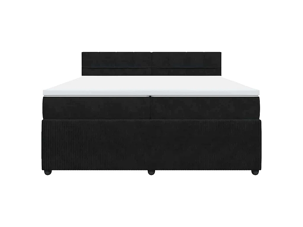 Cama box spring con colchón terciopelo negro 200x200 cm