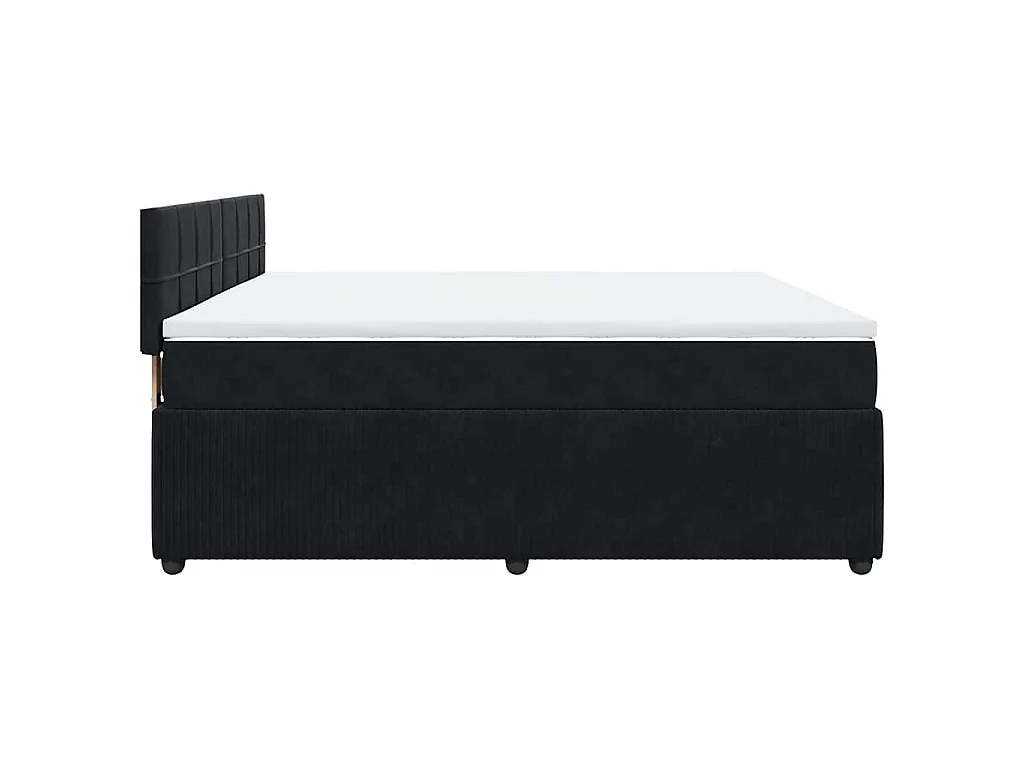 Cama box spring con colchón terciopelo negro 200x200 cm