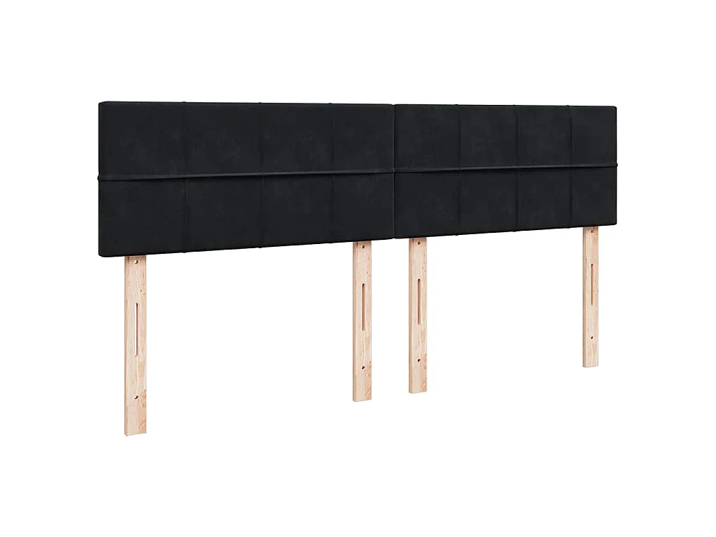 Cama box spring con colchón terciopelo negro 200x200 cm