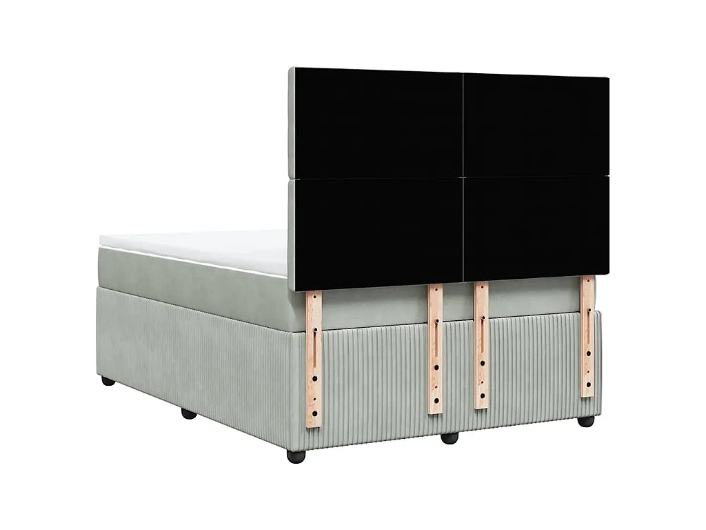 Boxspringbett mit Matratze Hellgrau 160x200 cm Samt