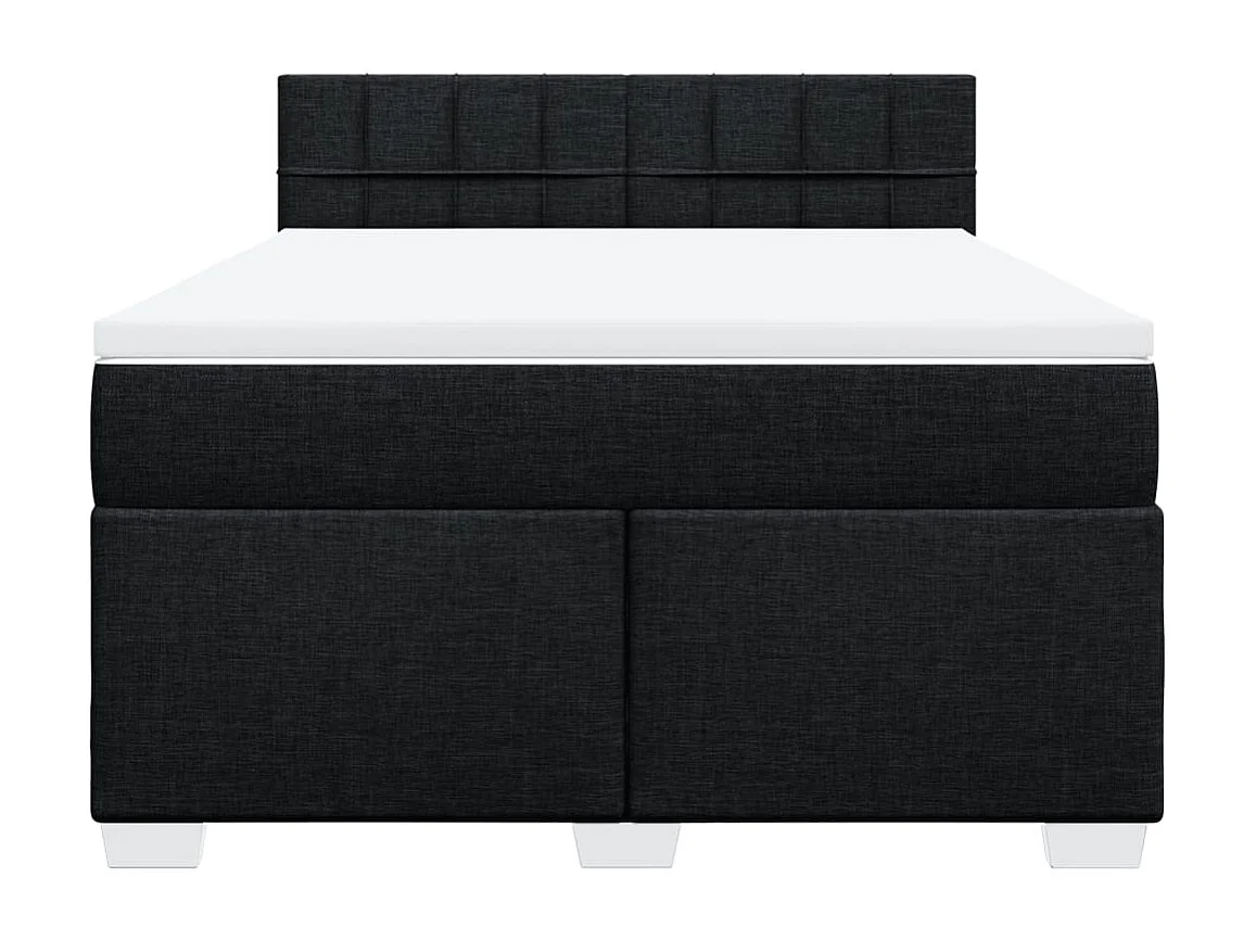 Cama com molas/colchão 140x190 cm tecido preto