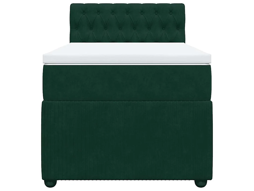 Sommier à lattes de lit avec matelas Vert foncé 100x200 cm
