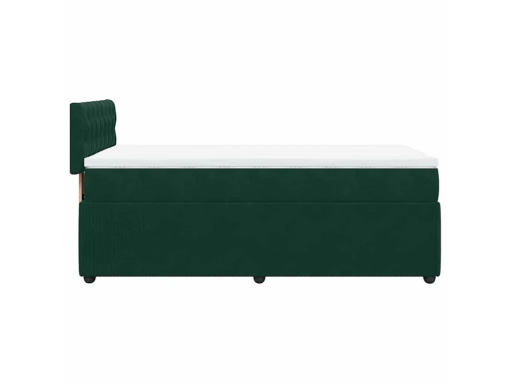 Sommier à lattes de lit avec matelas Vert foncé 100x200 cm