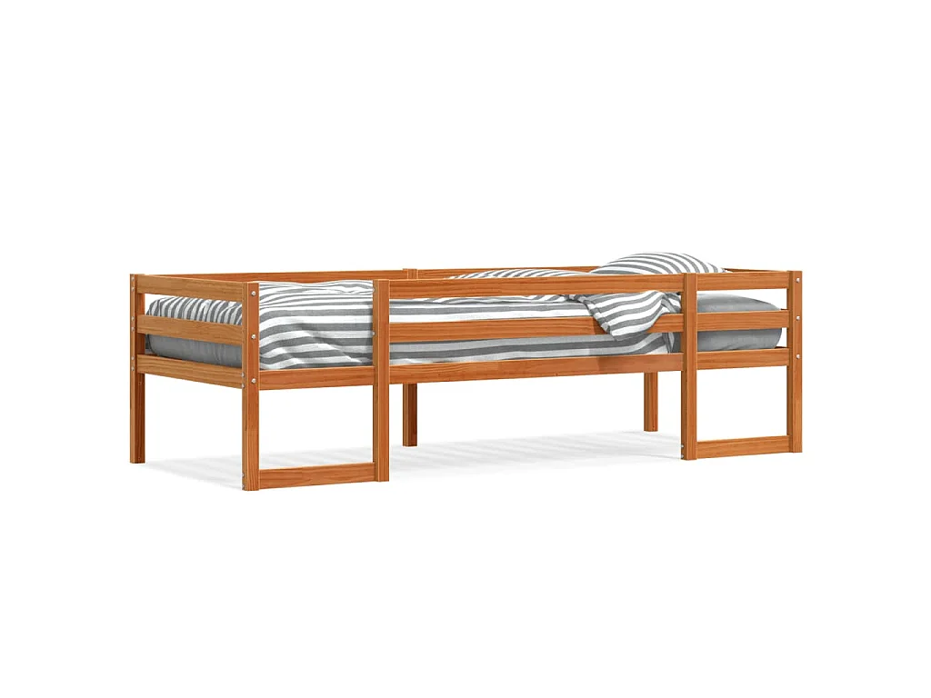 Cadre de lit pour enfants sans matelas cire marron 90x190 cm