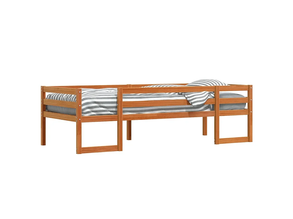Cadre de lit pour enfants sans matelas cire marron 90x190 cm