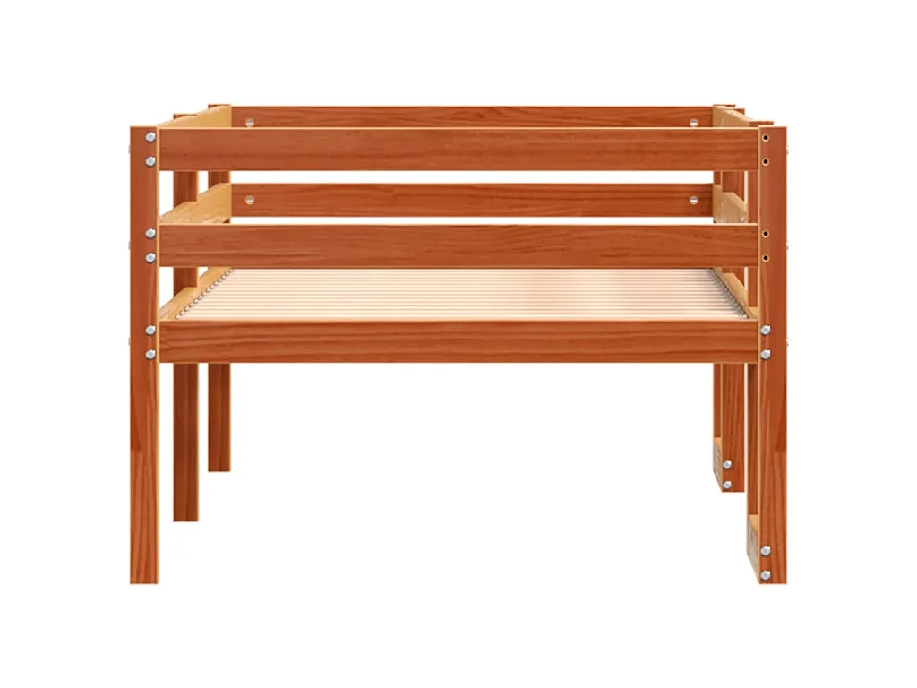 Cadre de lit pour enfants sans matelas cire marron 90x190 cm