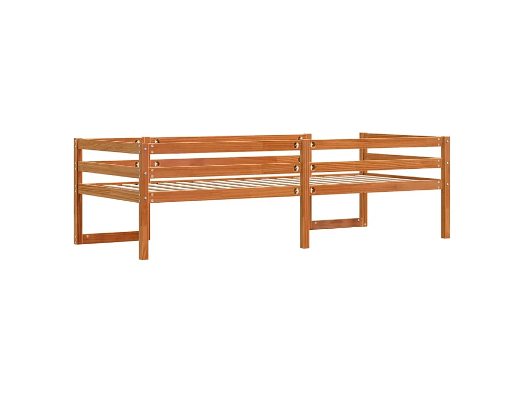 Cadre de lit pour enfants sans matelas cire marron 90x190 cm