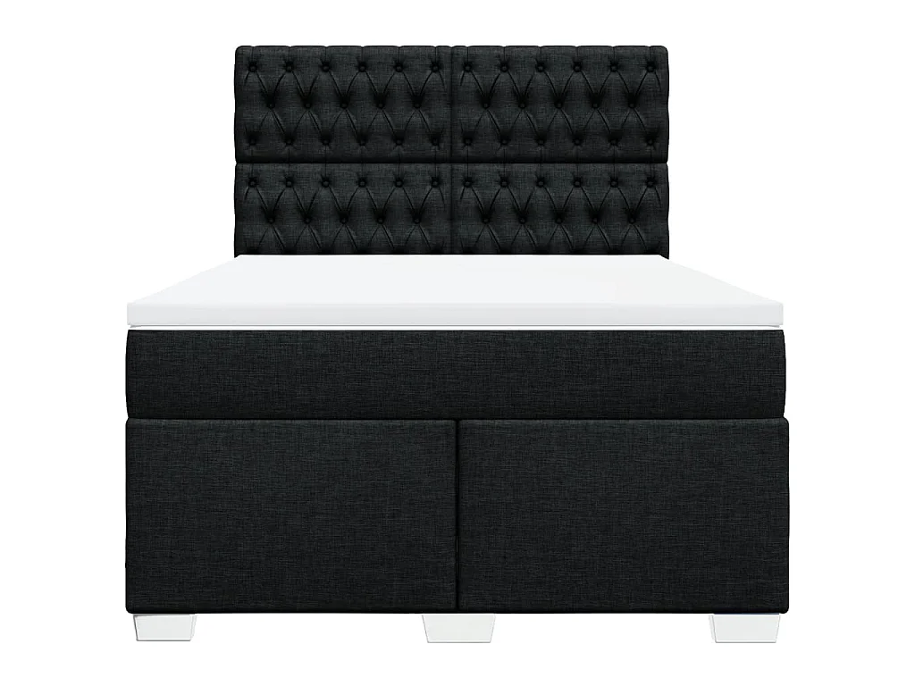Boxspringbett mit Matratze Schwarz 140x200 cm Stoff