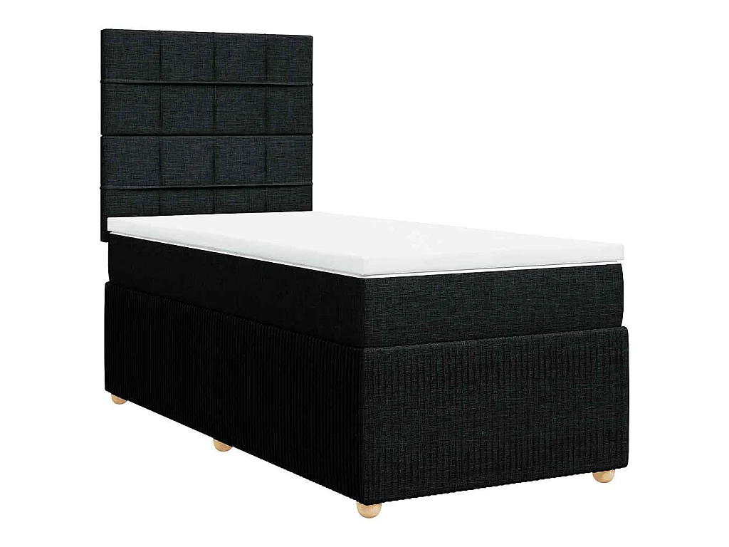Boxspringbett mit Matratze Schwarz 90x190 cm Stoff