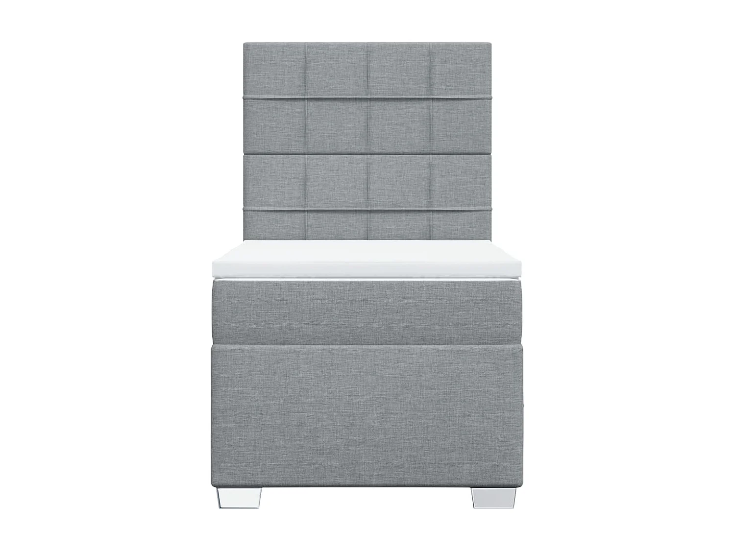Sommier à lattes de lit avec matelas Gris clair 100x200cm Tissu