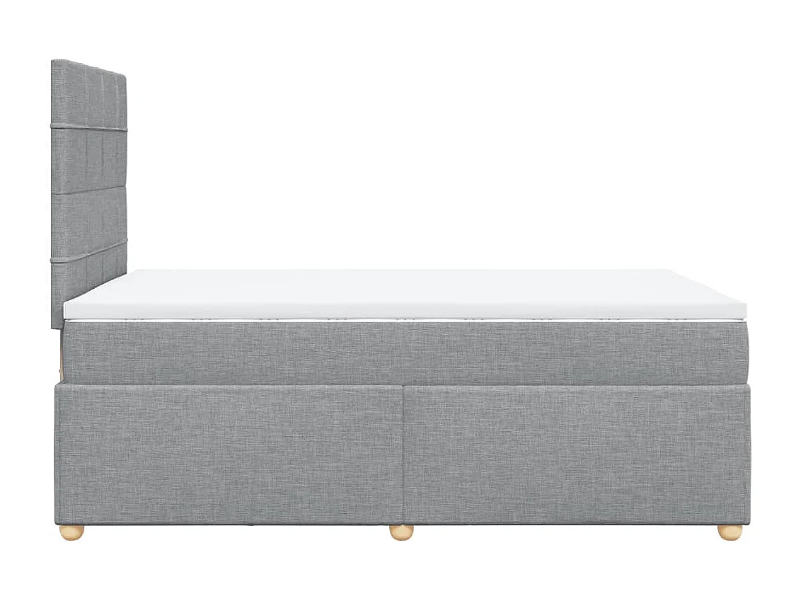 Cama box spring con colchón tela gris claro 120x200 cm