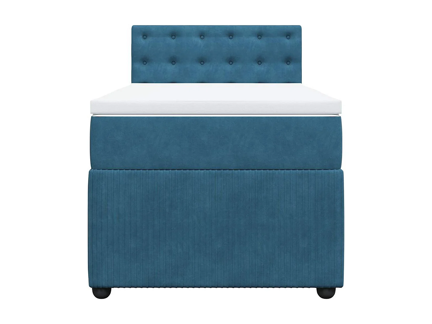 Cama boxspring com colchão 80x200 cm veludo azul