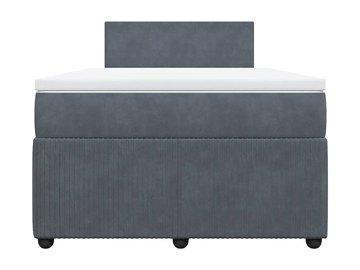 Sommier à lattes de lit et matelas Gris foncé 120x200cm Velours