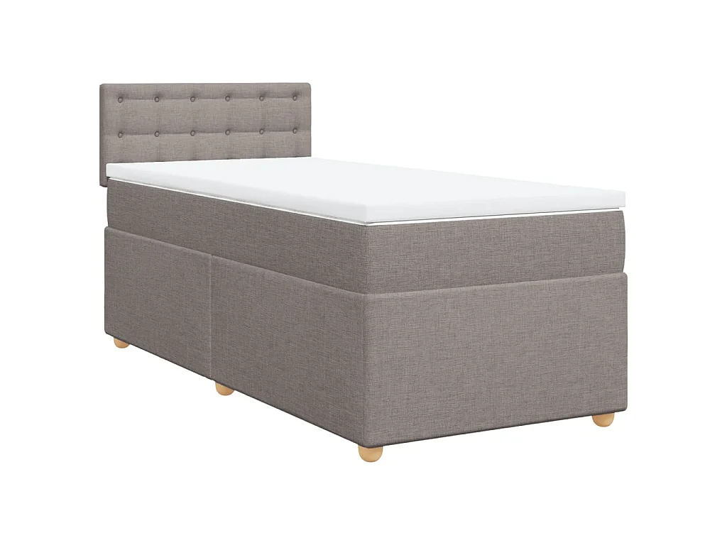 Boxspringbett mit Matratze Taupe 90x190 cm Stoff