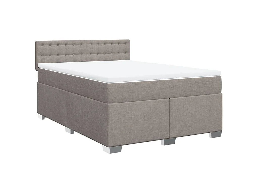 Boxspring met matras stof taupe 140x190 cm