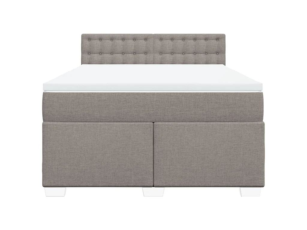 Boxspring met matras stof taupe 140x190 cm