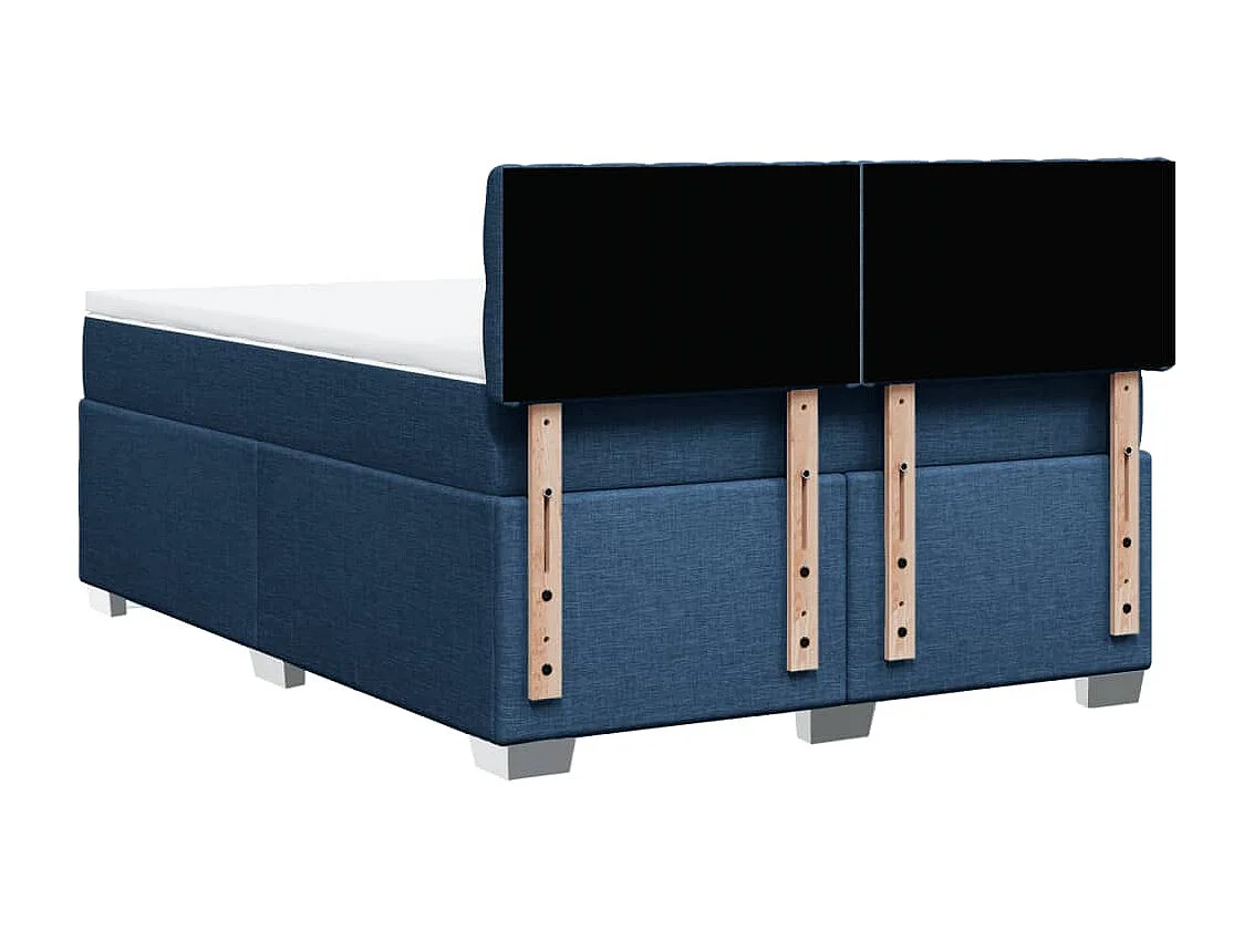 Boxspringbett mit Matratze Blau 160x200 cm Stoff