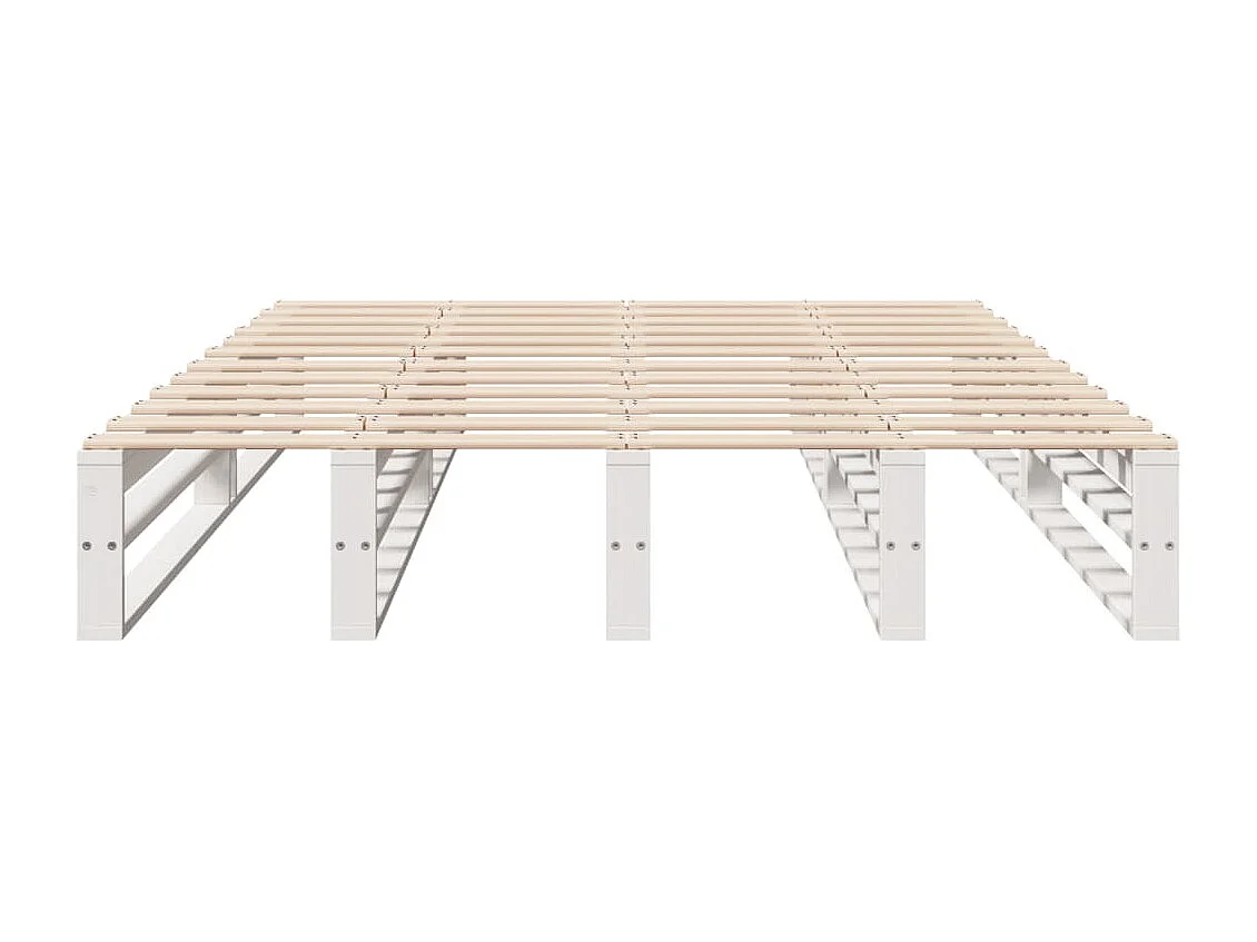 Massivholzbett ohne Matratze Weiß 140x190 cm Kiefernholz