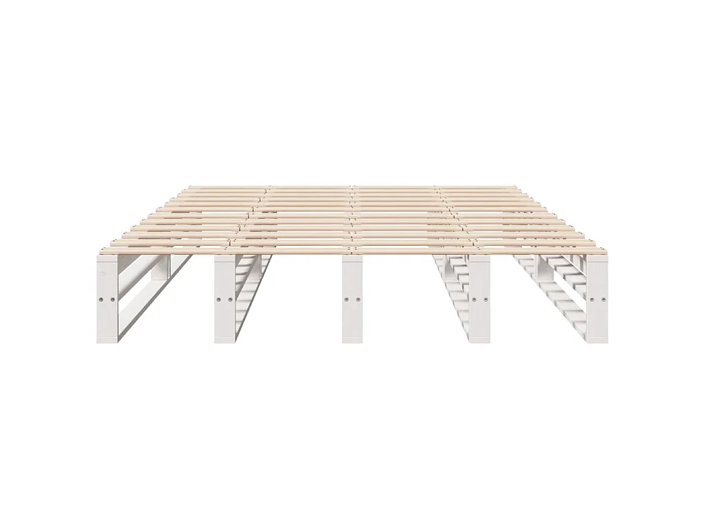 Estructura de cama sin colchón madera de pino blanca 140x190 cm
