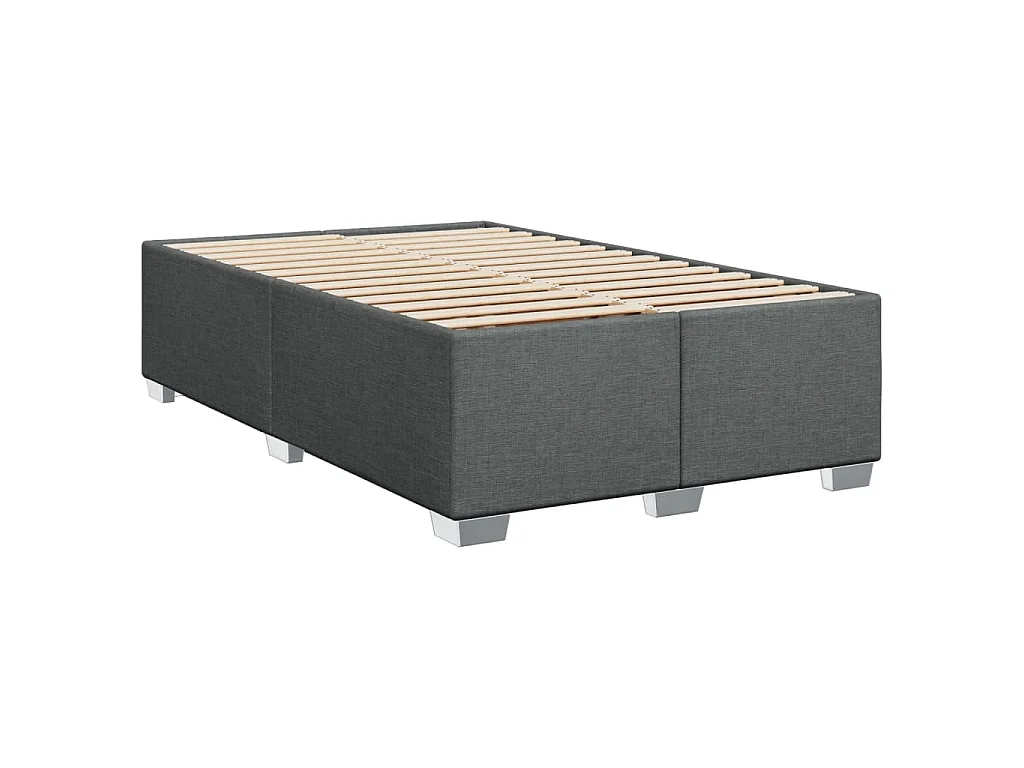 Cama box spring con colchón tela gris oscuro 120x190 cm