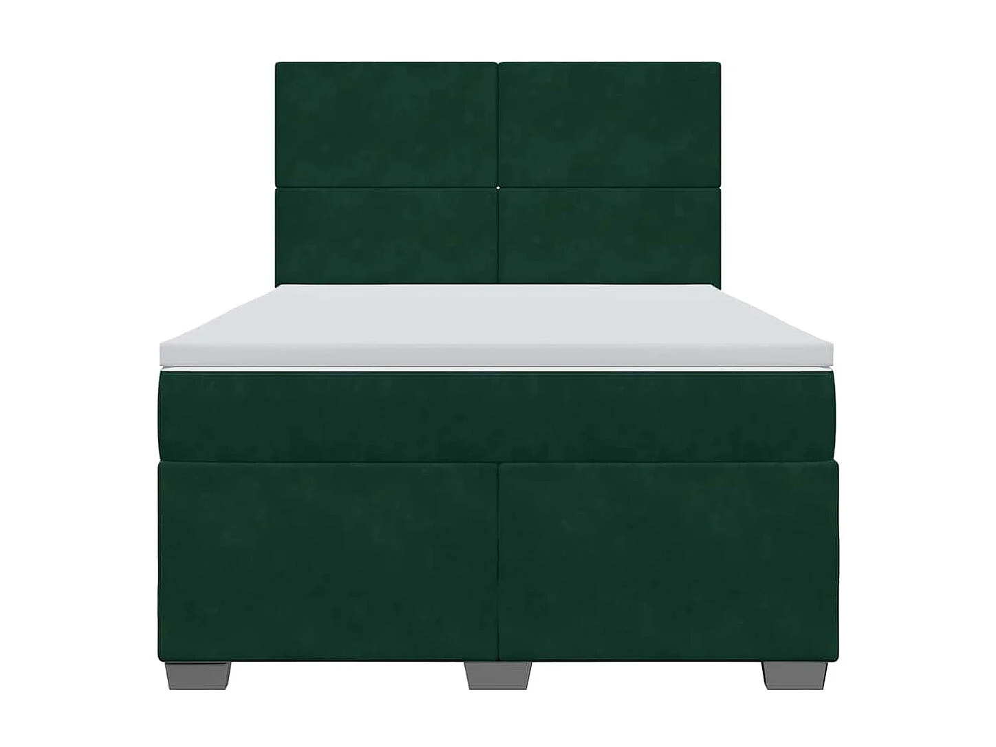 Sommier à lattes de lit et matelas Vert foncé 140x190cm Velours