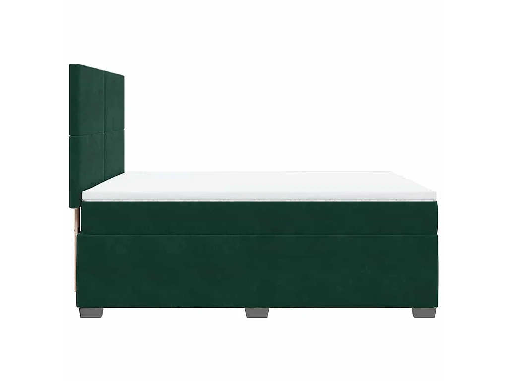Sommier à lattes de lit et matelas Vert foncé 140x190cm Velours
