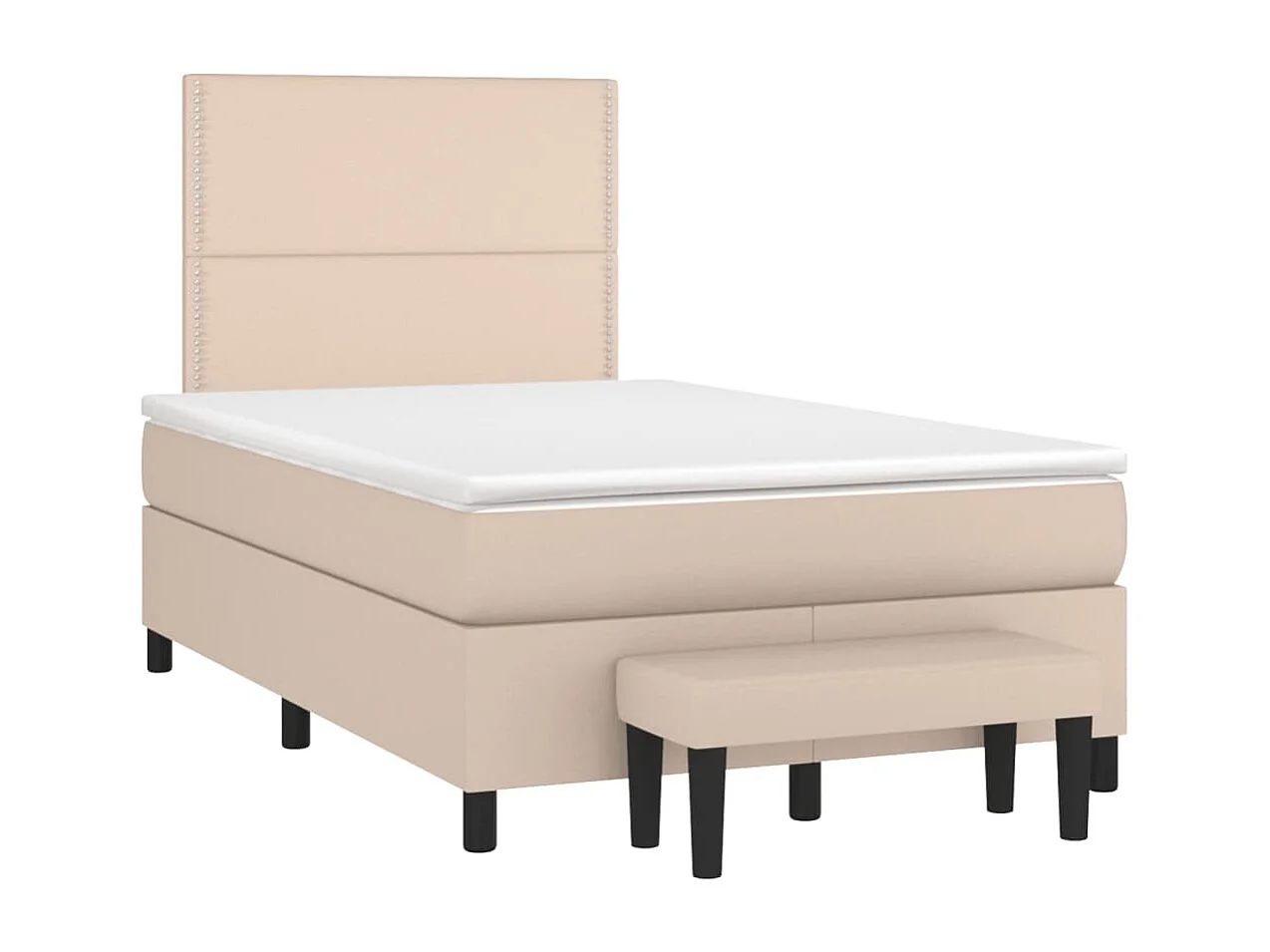 Sommier à lattes de lit matelas cappuccino 120x190cm similicuir