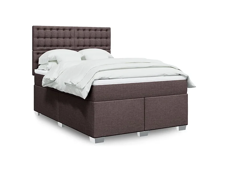 Sommier à lattes de lit avec matelas Marron foncé 160x200 cm